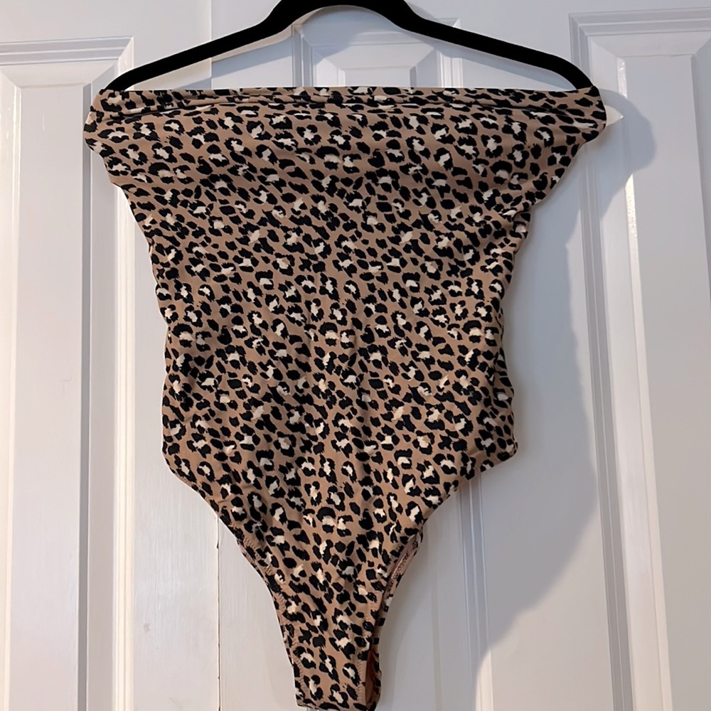Aerie leopard print on piece swimsuit